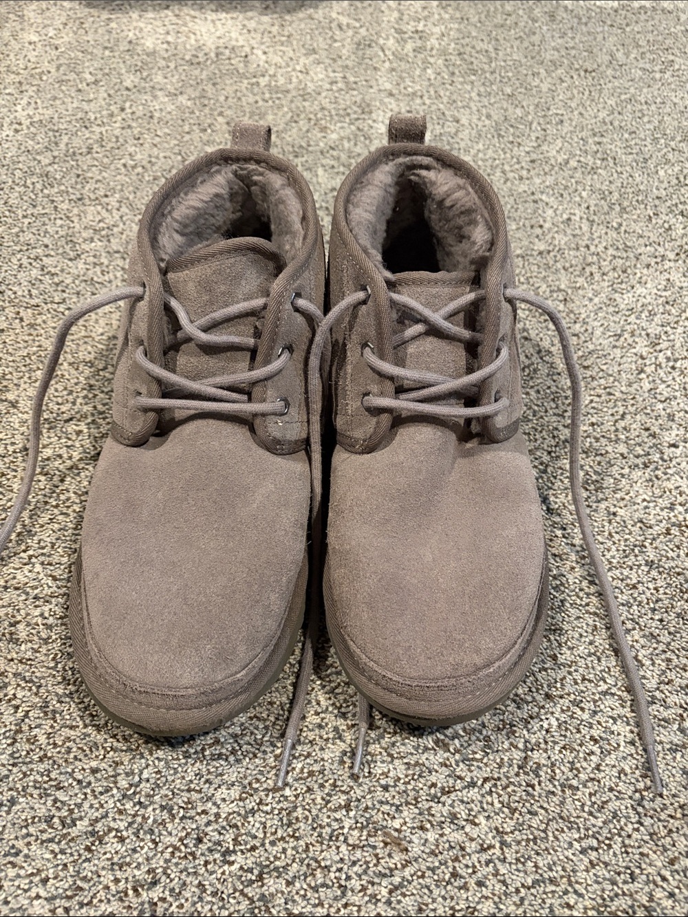 UGG Men’s Neumel Suede Lace-Up Boots in Taupe Gray